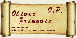 Oliver Primović vizit kartica